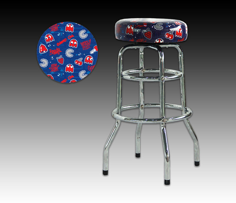 PACMAN BLUE BARSTOOL 30" CHROME